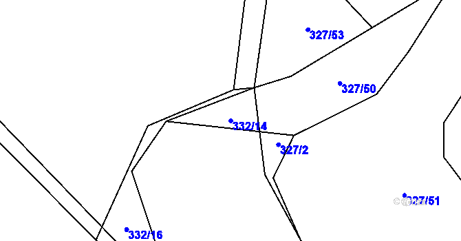 Parcela st. 332/14 v KÚ Drahkov, Katastrální mapa