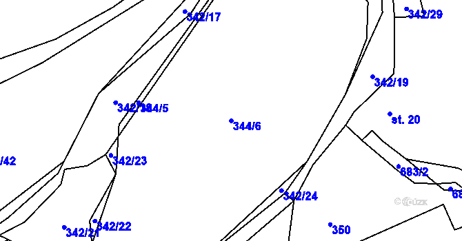Parcela st. 344/6 v KÚ Drahkov, Katastrální mapa