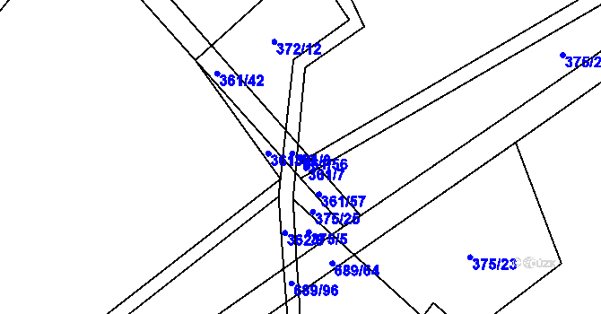 Parcela st. 361/56 v KÚ Drahkov, Katastrální mapa