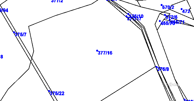 Parcela st. 377/16 v KÚ Drahkov, Katastrální mapa