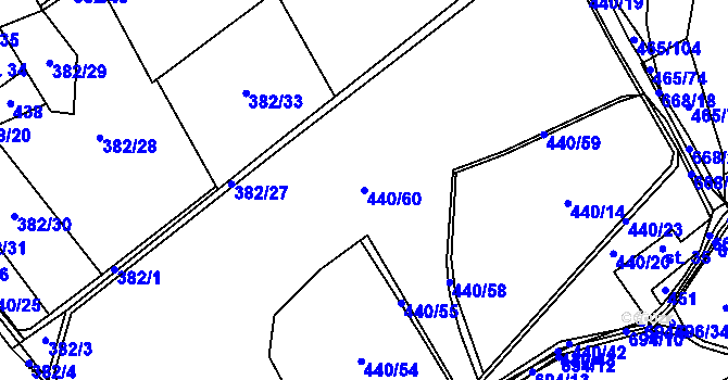 Parcela st. 440/60 v KÚ Drahkov, Katastrální mapa