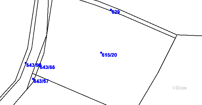 Parcela st. 615/20 v KÚ Drahkov, Katastrální mapa