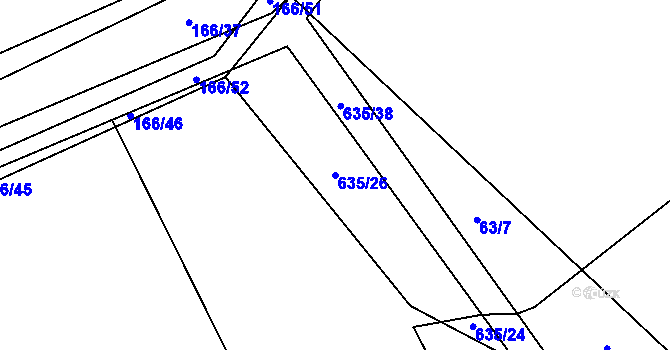 Parcela st. 635/26 v KÚ Drahkov, Katastrální mapa
