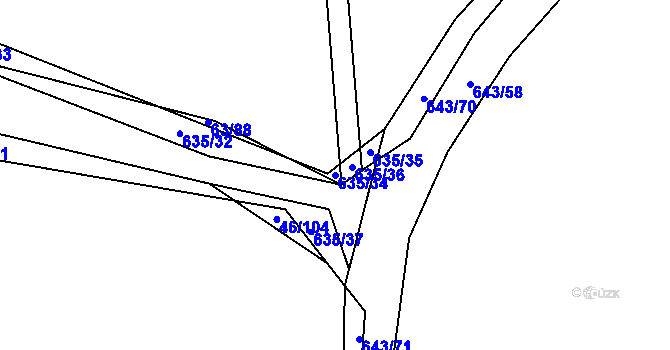 Parcela st. 635/34 v KÚ Drahkov, Katastrální mapa