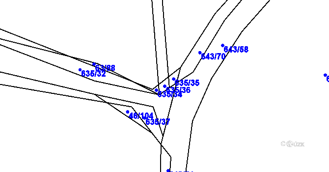 Parcela st. 635/36 v KÚ Drahkov, Katastrální mapa