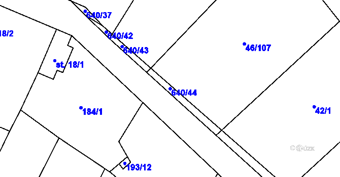 Parcela st. 640/44 v KÚ Drahkov, Katastrální mapa
