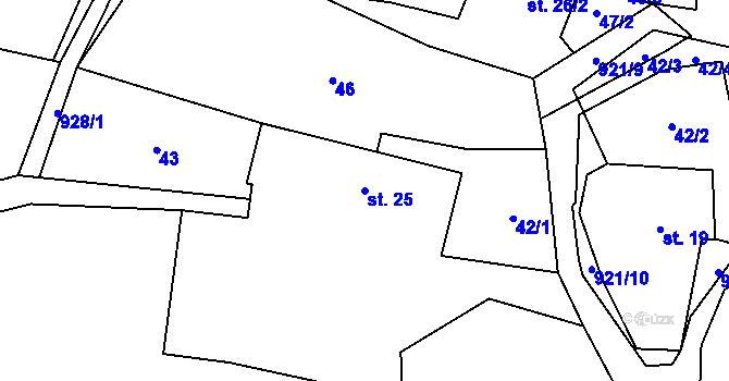 Parcela st. 25 v KÚ Drahlín, Katastrální mapa