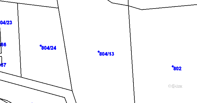 Parcela st. 804/13 v KÚ Drahlín, Katastrální mapa