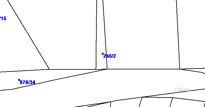 Parcela st. 246/2 v KÚ Drahlín, Katastrální mapa