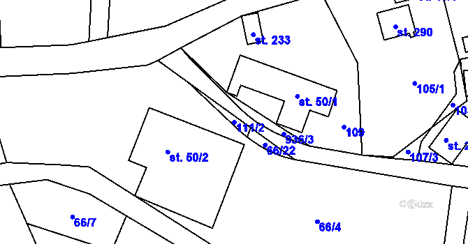 Parcela st. 111/2 v KÚ Drahlín, Katastrální mapa