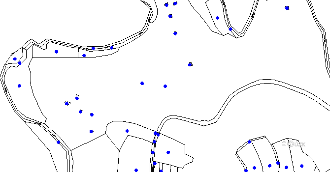 Parcela st. 536/1 v KÚ Drahňovice, Katastrální mapa