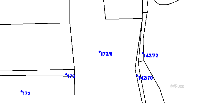 Parcela st. 173/6 v KÚ Drahňovice, Katastrální mapa