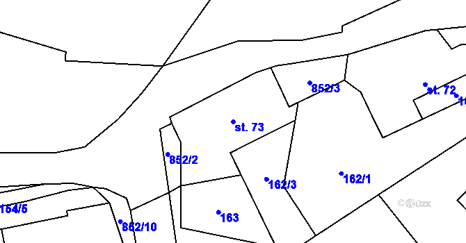 Parcela st. 73 v KÚ Drahobudice, Katastrální mapa