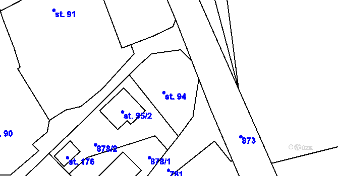 Parcela st. 94 v KÚ Drahobudice, Katastrální mapa