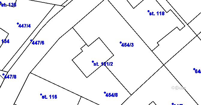Parcela st. 131/1 v KÚ Drahobudice, Katastrální mapa