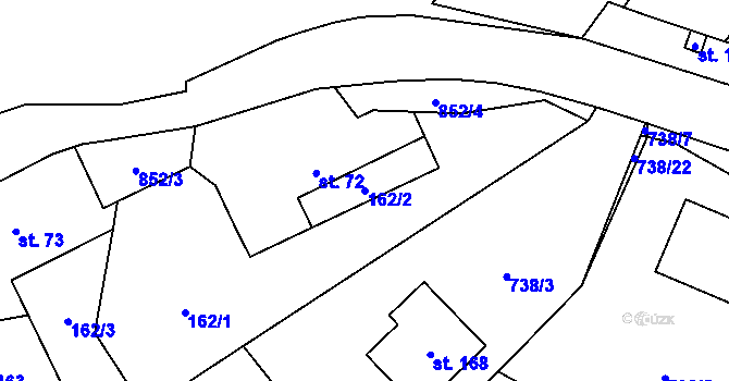 Parcela st. 162/2 v KÚ Drahobudice, Katastrální mapa
