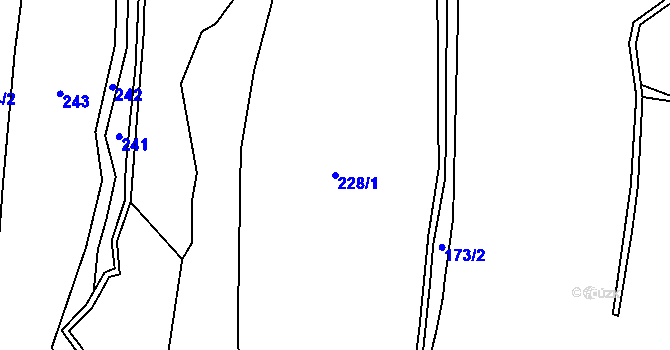 Parcela st. 228/1 v KÚ Drahobudice, Katastrální mapa