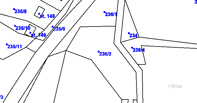 Parcela st. 236/2 v KÚ Drahobudice, Katastrální mapa