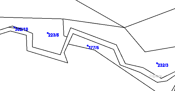 Parcela st. 377/5 v KÚ Drahobudice, Katastrální mapa