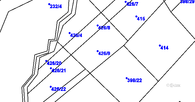Parcela st. 426/9 v KÚ Drahobudice, Katastrální mapa