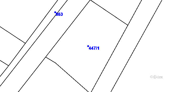 Parcela st. 447/1 v KÚ Drahobudice, Katastrální mapa