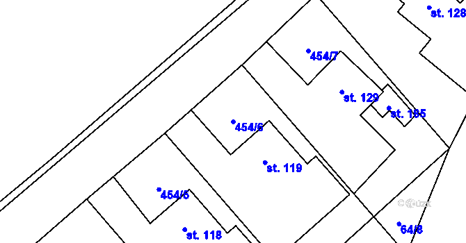 Parcela st. 454/6 v KÚ Drahobudice, Katastrální mapa