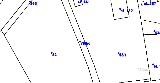 Parcela st. 798/5 v KÚ Drahobudice, Katastrální mapa