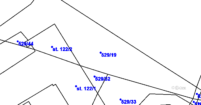 Parcela st. 529/19 v KÚ Drahobudice, Katastrální mapa