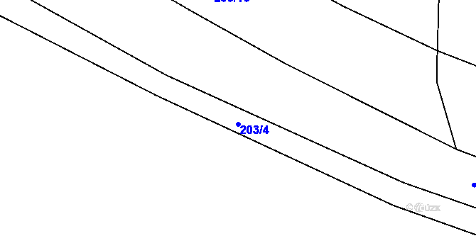 Parcela st. 203/4 v KÚ Drahobudice, Katastrální mapa