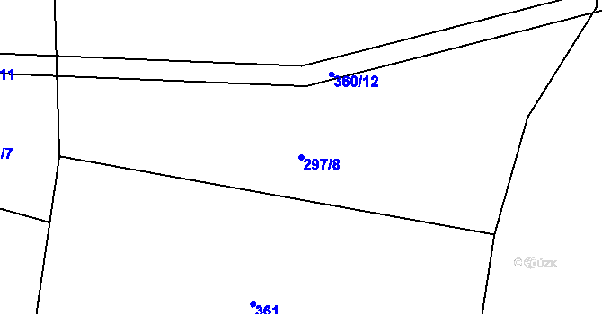 Parcela st. 297/8 v KÚ Drahobudice, Katastrální mapa