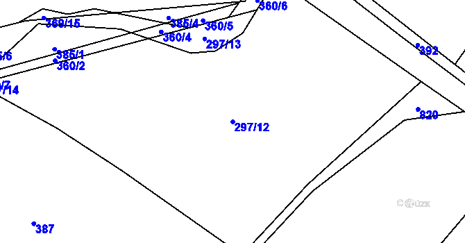 Parcela st. 297/12 v KÚ Drahobudice, Katastrální mapa