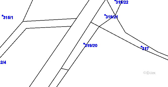 Parcela st. 319/20 v KÚ Drahobudice, Katastrální mapa