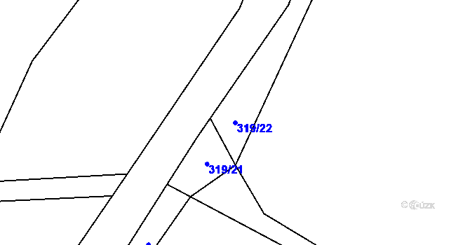 Parcela st. 319/22 v KÚ Drahobudice, Katastrální mapa