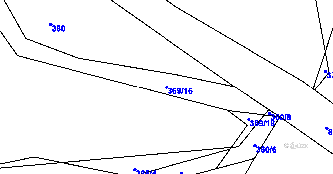 Parcela st. 369/16 v KÚ Drahobudice, Katastrální mapa