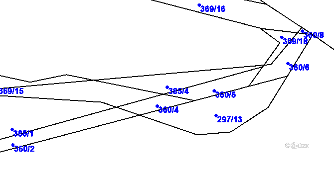 Parcela st. 385/4 v KÚ Drahobudice, Katastrální mapa