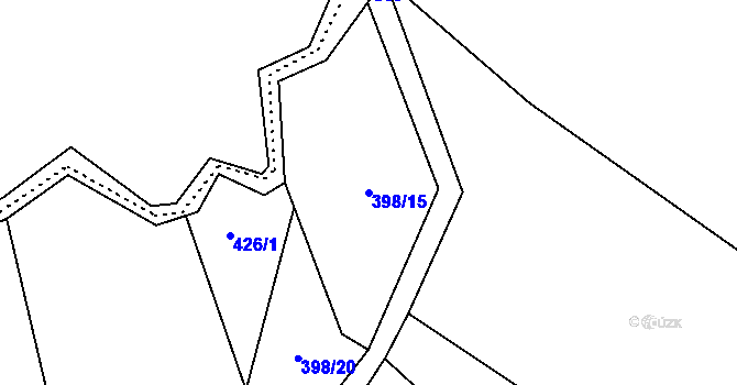 Parcela st. 398/15 v KÚ Drahobudice, Katastrální mapa