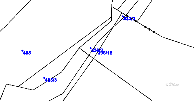 Parcela st. 398/16 v KÚ Drahobudice, Katastrální mapa