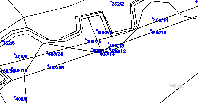 Parcela st. 408/13 v KÚ Drahobudice, Katastrální mapa