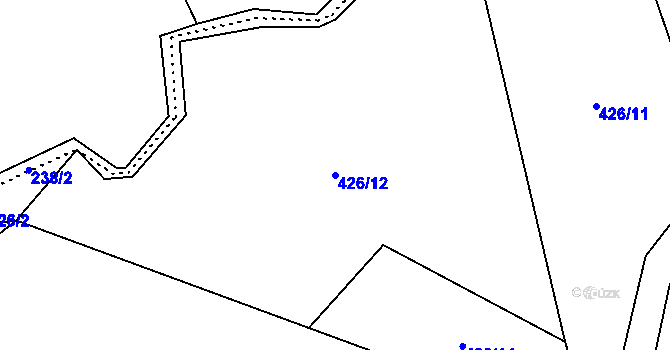 Parcela st. 426/12 v KÚ Drahobudice, Katastrální mapa