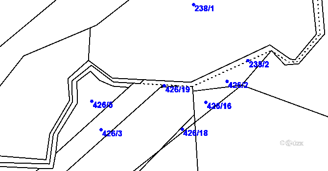 Parcela st. 426/19 v KÚ Drahobudice, Katastrální mapa