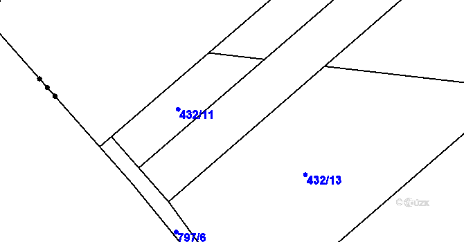 Parcela st. 432/12 v KÚ Drahobudice, Katastrální mapa