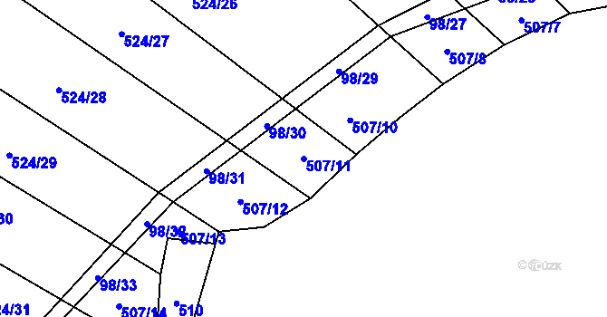 Parcela st. 507/11 v KÚ Drahobudice, Katastrální mapa