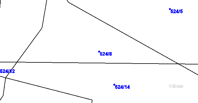 Parcela st. 524/8 v KÚ Drahobudice, Katastrální mapa