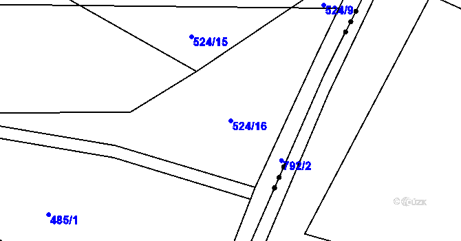 Parcela st. 524/16 v KÚ Drahobudice, Katastrální mapa
