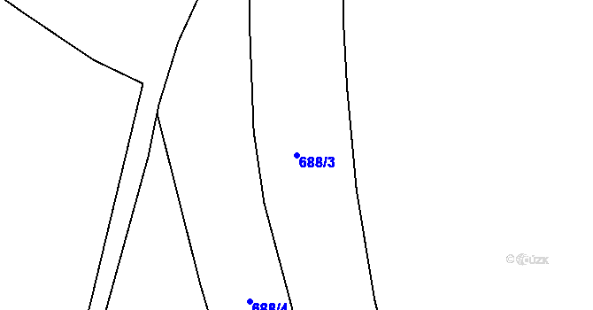 Parcela st. 688/3 v KÚ Drahobudice, Katastrální mapa