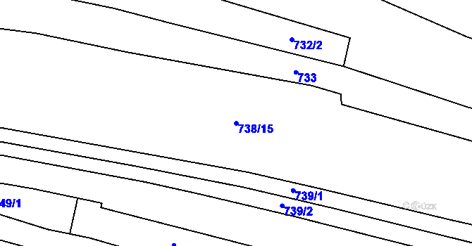 Parcela st. 738/15 v KÚ Drahobudice, Katastrální mapa