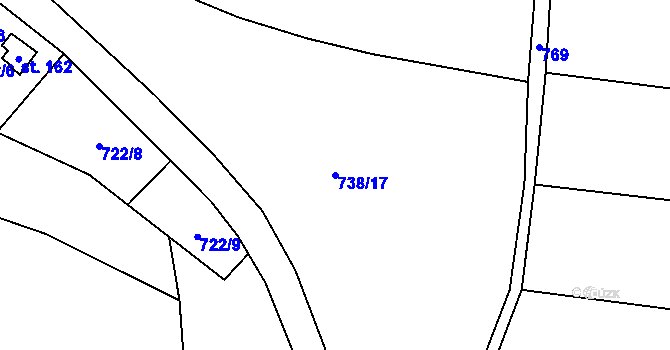 Parcela st. 738/17 v KÚ Drahobudice, Katastrální mapa