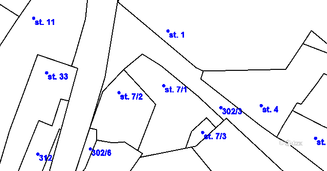 Parcela st. 7/1 v KÚ Hatě, Katastrální mapa