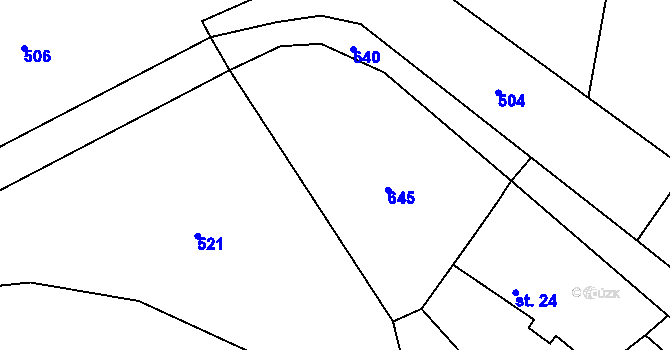 Parcela st. 113/63 v KÚ Horní Jelčany, Katastrální mapa