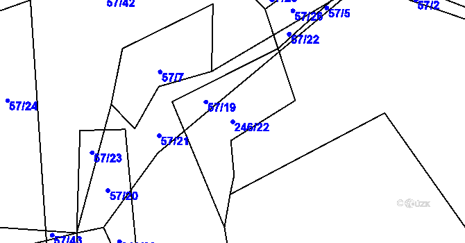 Parcela st. 246/22 v KÚ Horní Jelčany, Katastrální mapa